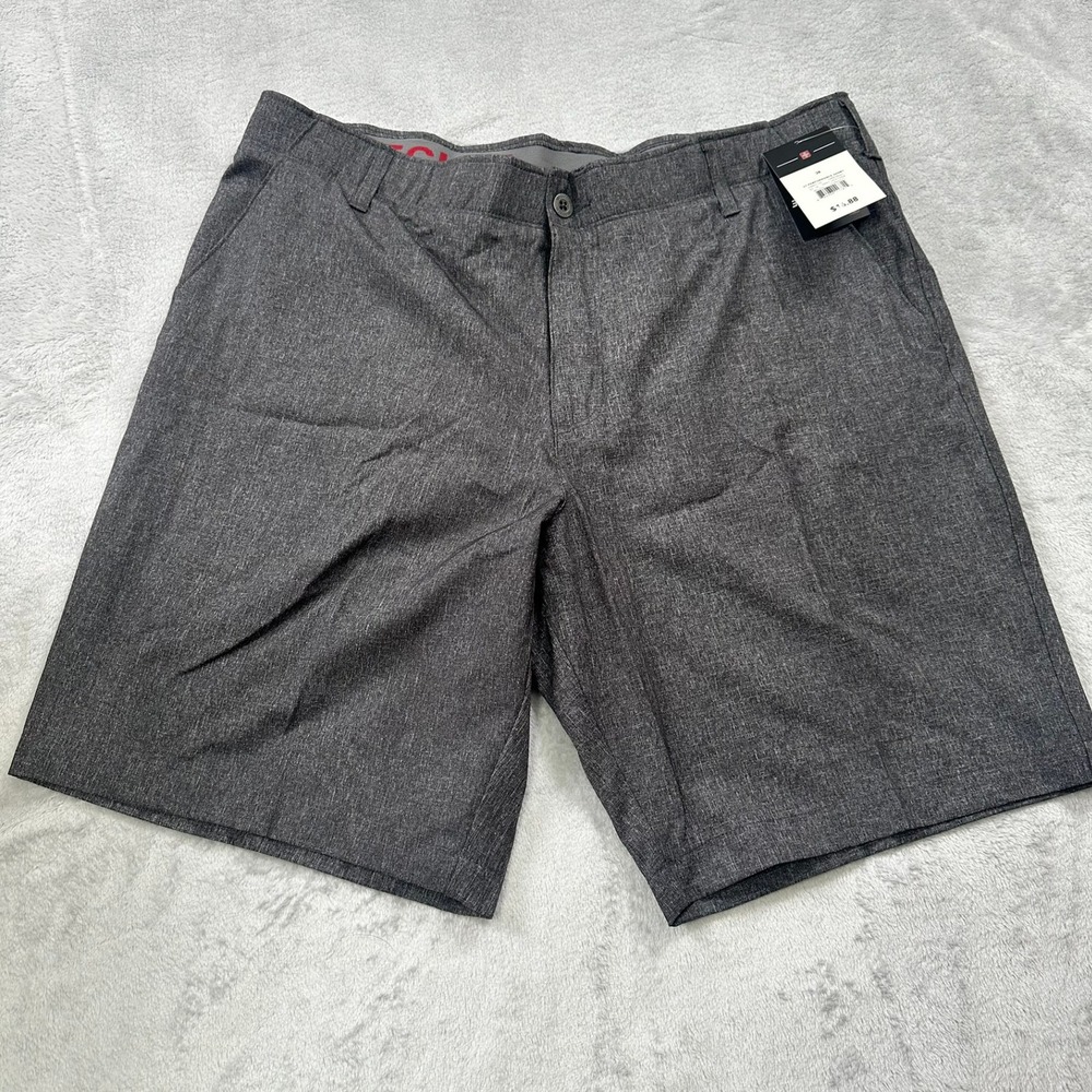 Swiss Tech Performance Shorts Mens 38 Grey Heather Stretch PeakDry SMB28441 NEW